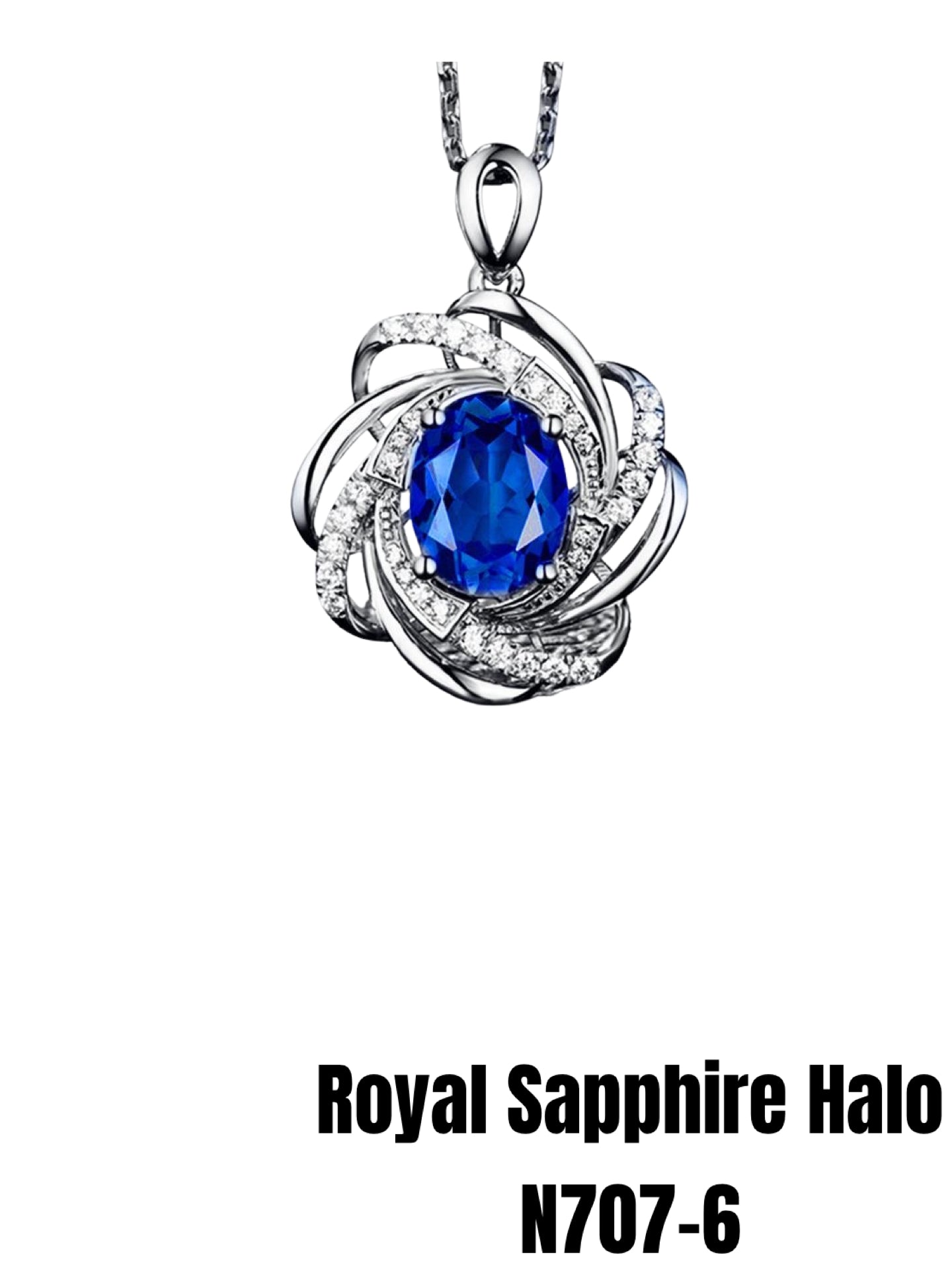 N707-6 Royal Sapphire Halo