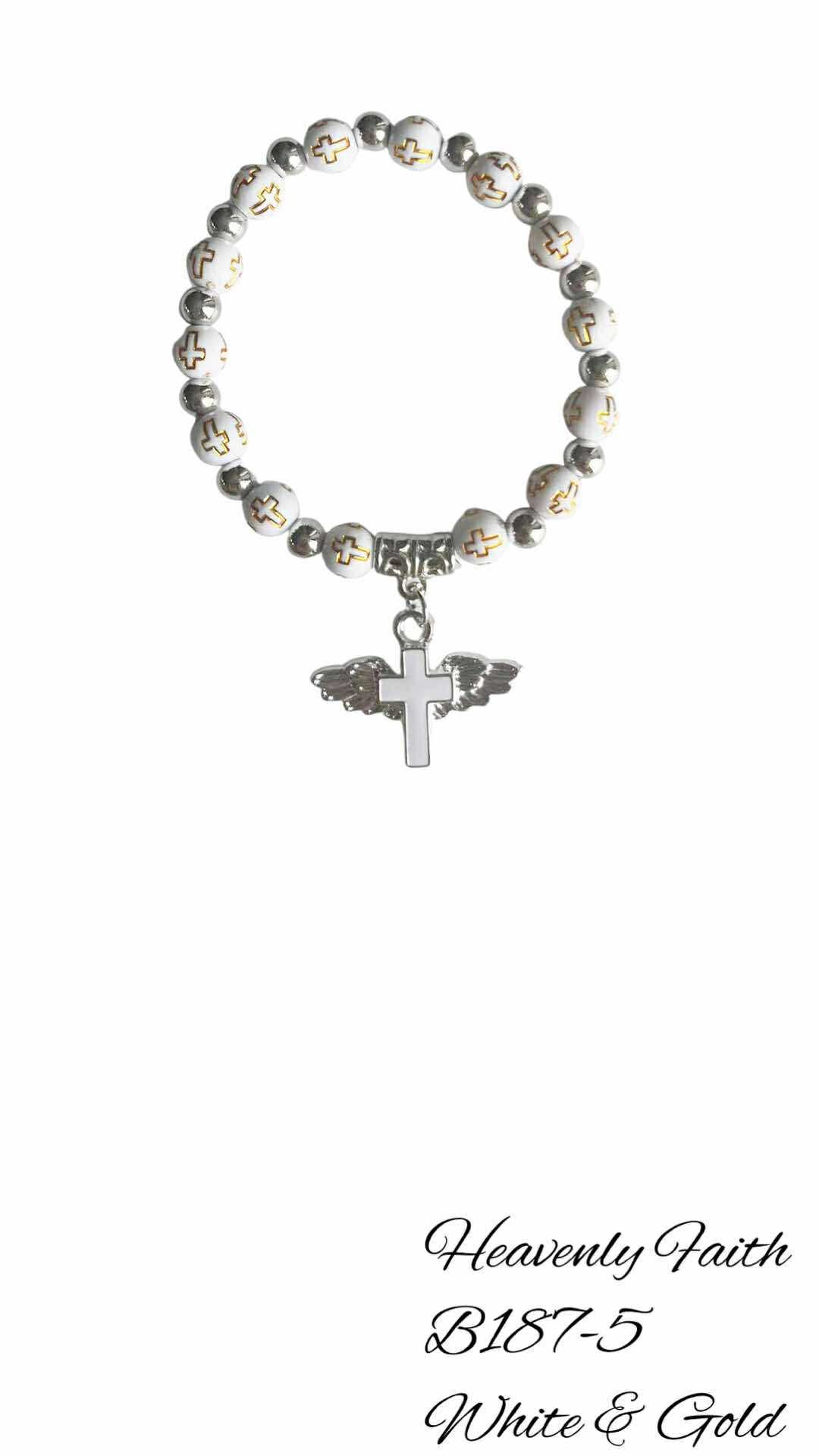 B188-5 Heavenly Faith White & Gold