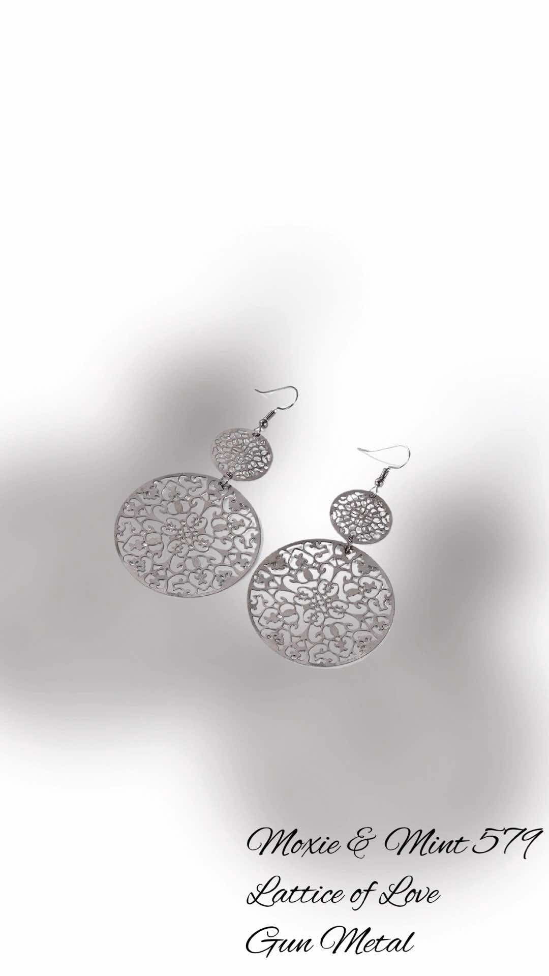 E623-5 lattice of love Gun Metal