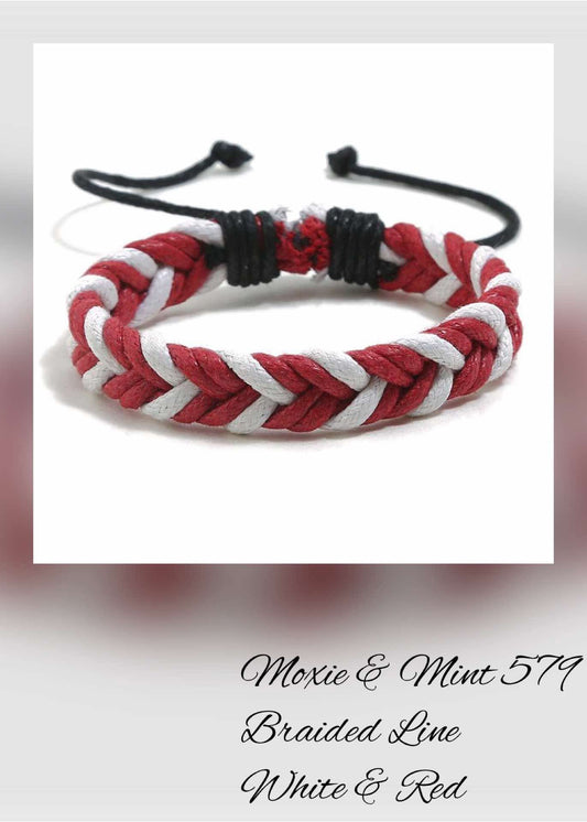 MM573-6 Braided Line White & Red