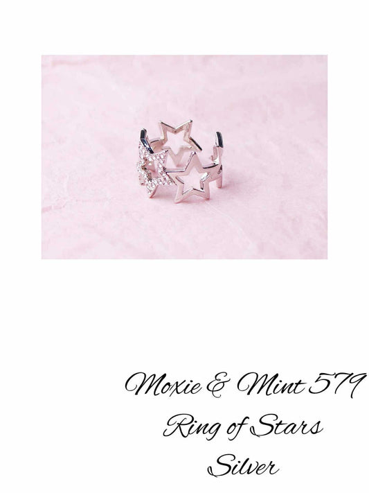 R409-6 Ring of Stars Silver