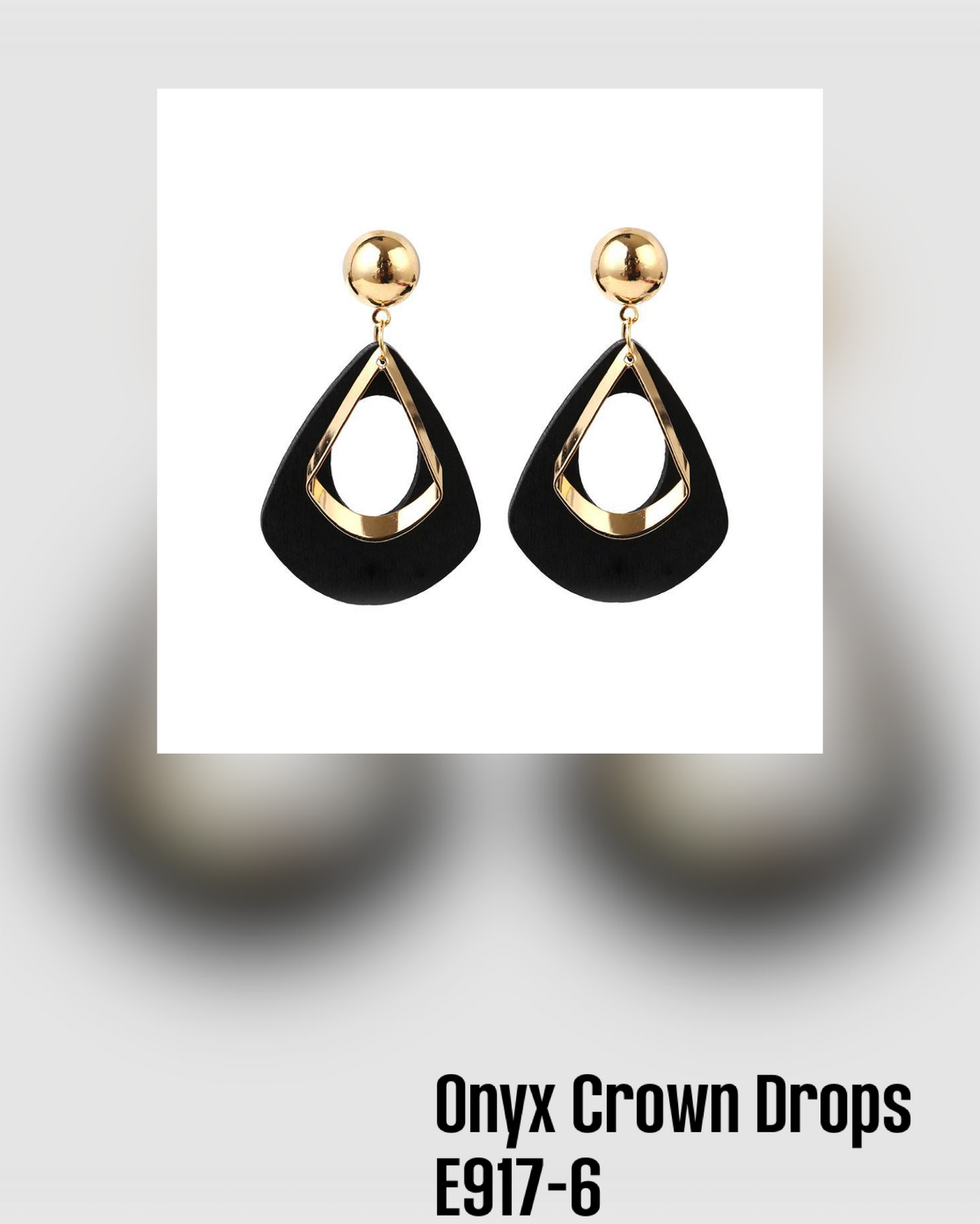 E917-6 Onyx Crown Drops
