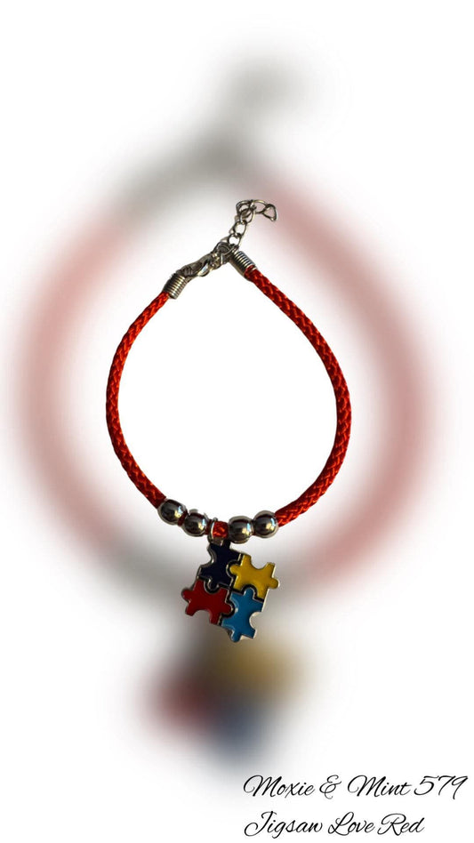 B132-5 Jigsaw Love Red